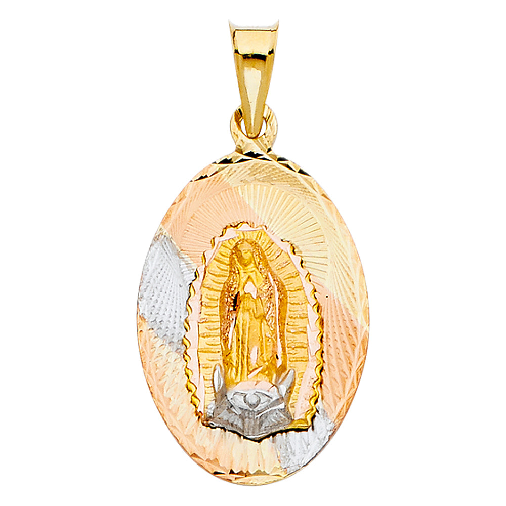 14K Yellow White Rose Gold Religious Stamp Pendant (PT322)