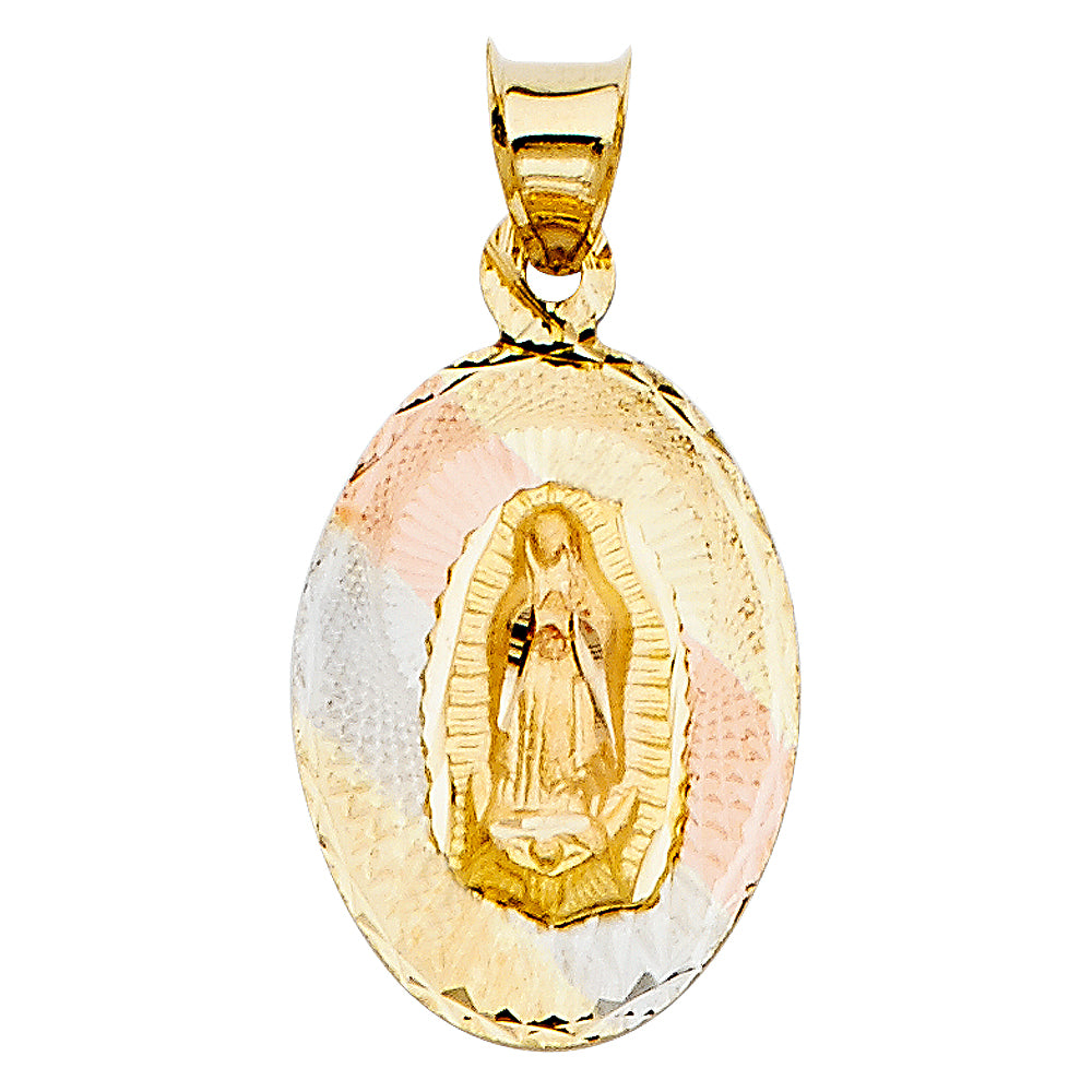 14K Yellow White Rose Gold Religious Stamp Pendant (PT323)