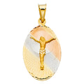 14K Yellow White Rose Gold Religious Stamp Pendant (PT324)