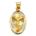 14K Two Tone Gold Religious Stamp Pendant (PT332)