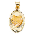 14K Yellow Gold Religious Stamp Pendant (PT333)