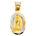 14K Yellow White Rose Gold Religious Stamp Pendant (PT337)