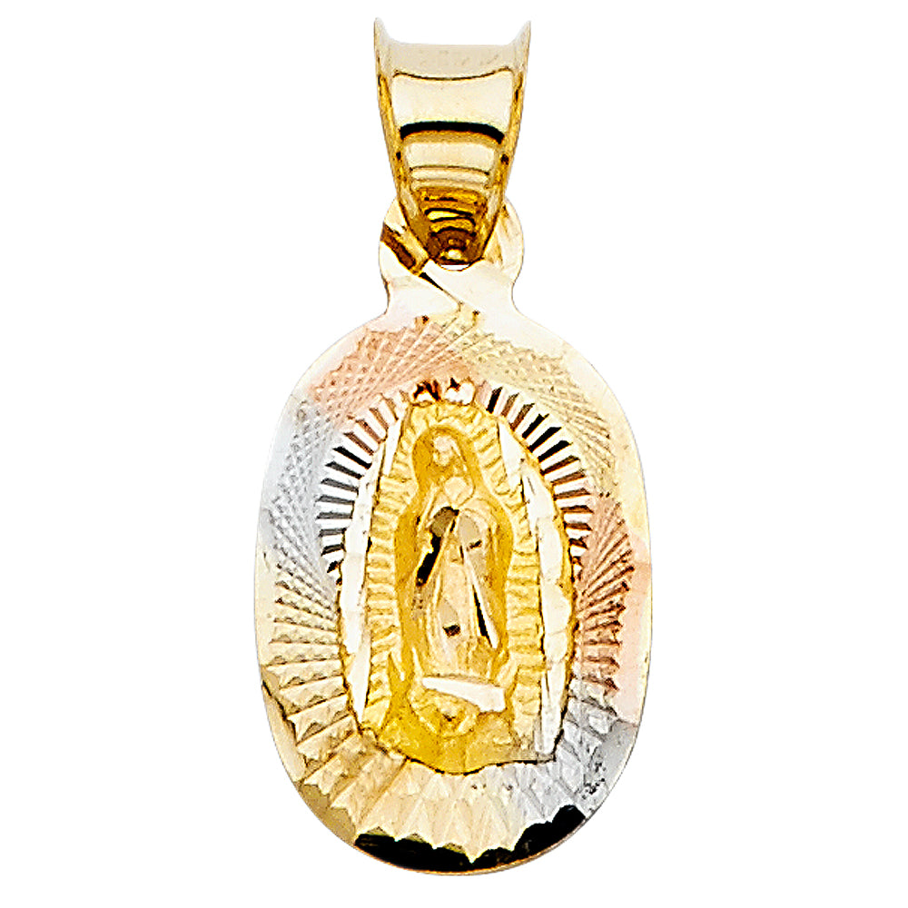 14K Yellow White Rose Gold Religious Stamp Pendant (PT337)