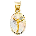 14K Yellow White Rose Gold Religious Stamp Pendant (PT338)