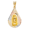 14K Yellow White Rose Gold Religious Stamp Pendant (PT342)