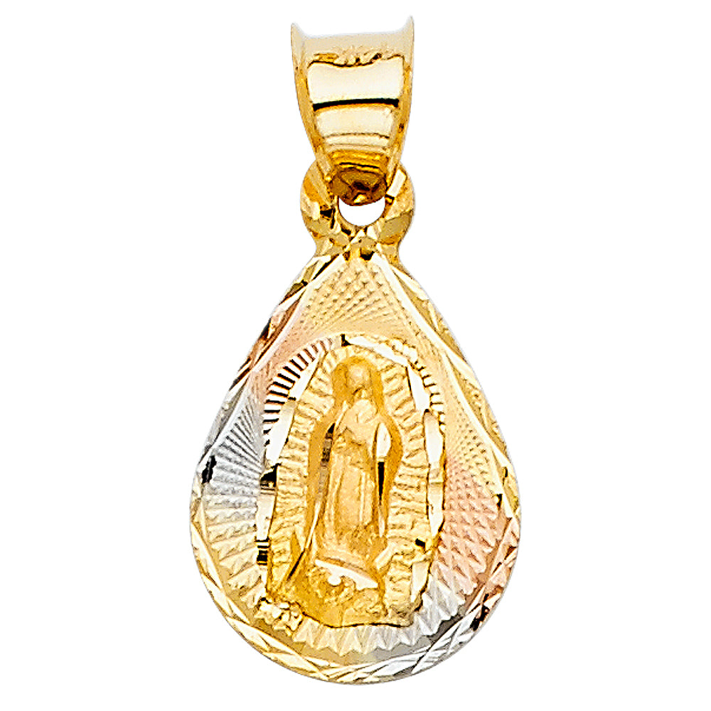 14K Yellow White Rose Gold Religious Stamp Pendant (PT345)