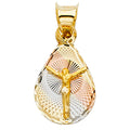 14K Yellow White Rose Gold Religious Stamp Pendant (PT346)