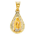 14K Two Tone Gold Religious Stamp Pendant (PT348)