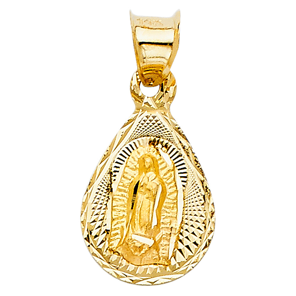 14K Yellow Gold Religious Stamp Pendant (PT349)