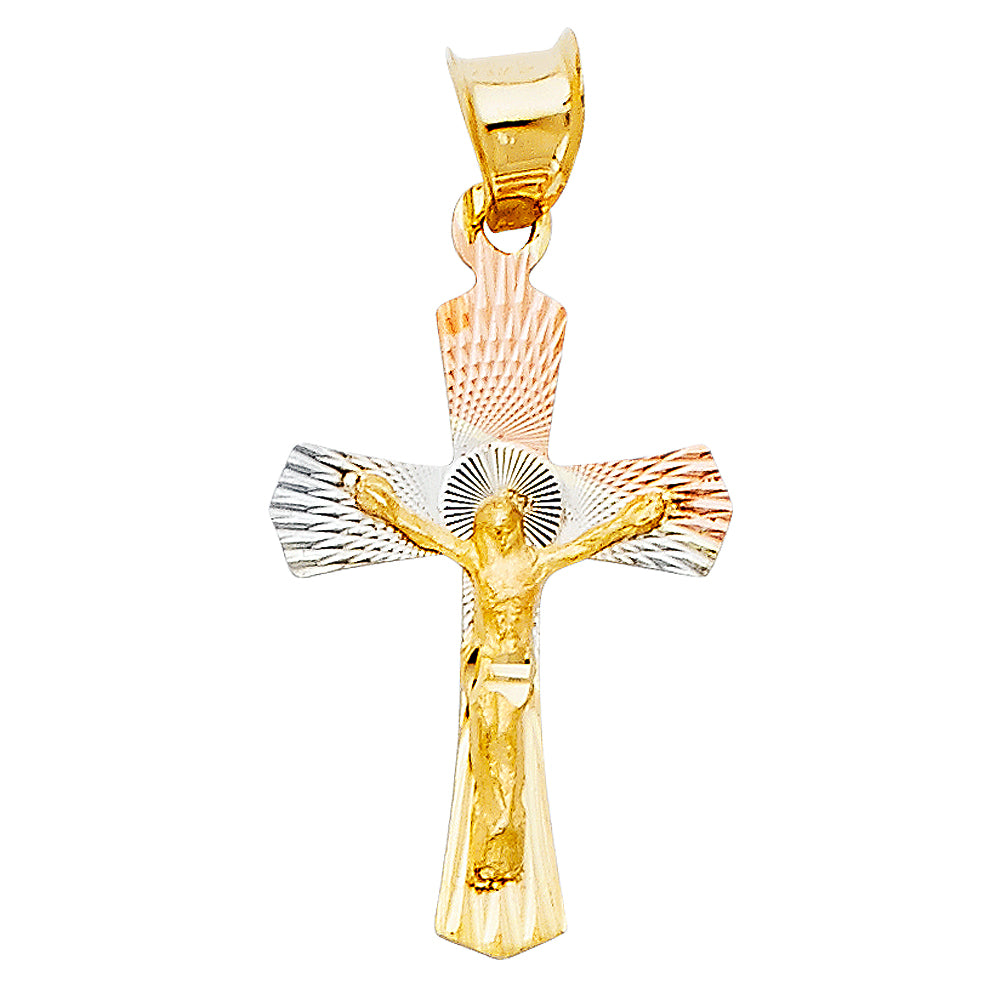 14K Yellow White Rose Gold Religious Stamp Pendant (PT355)