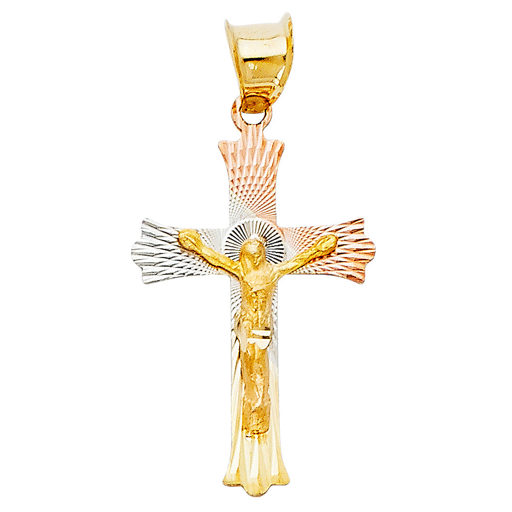 14K Yellow White Rose Gold Religious Stamp Pendant (PT356)