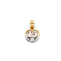14K Yellow White Rose Gold 15 Years Heart Pendant (PT368)