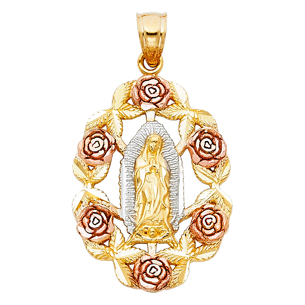 14K Yellow White Rose Gold Religious Pendant (PT378)