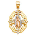 14K Yellow White Rose Gold Religious Pendant (PT379)