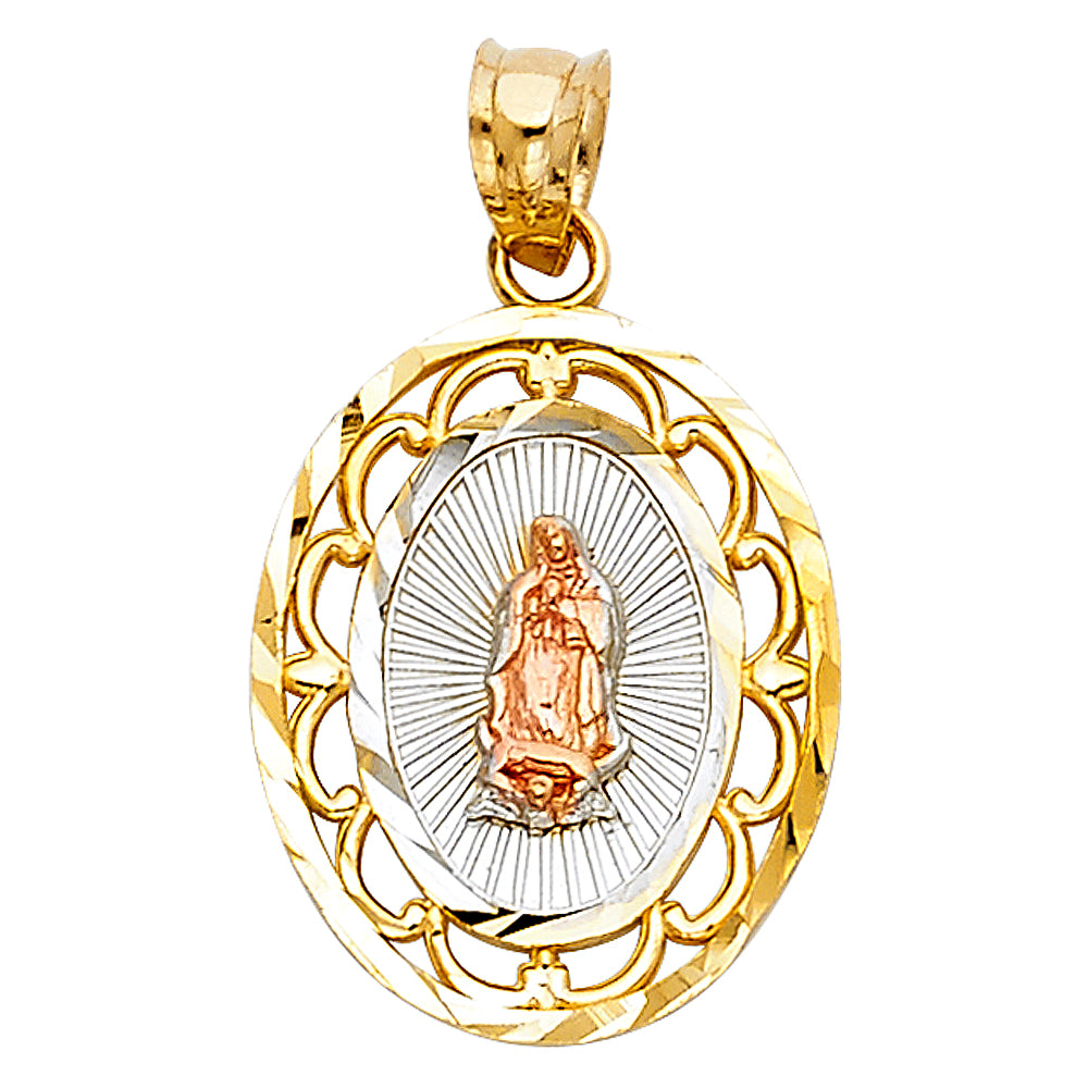14K Yellow White Rose Gold Religious Pendant (PT380)