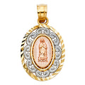 14K Yellow White Rose Gold Religious Pendant (PT381)