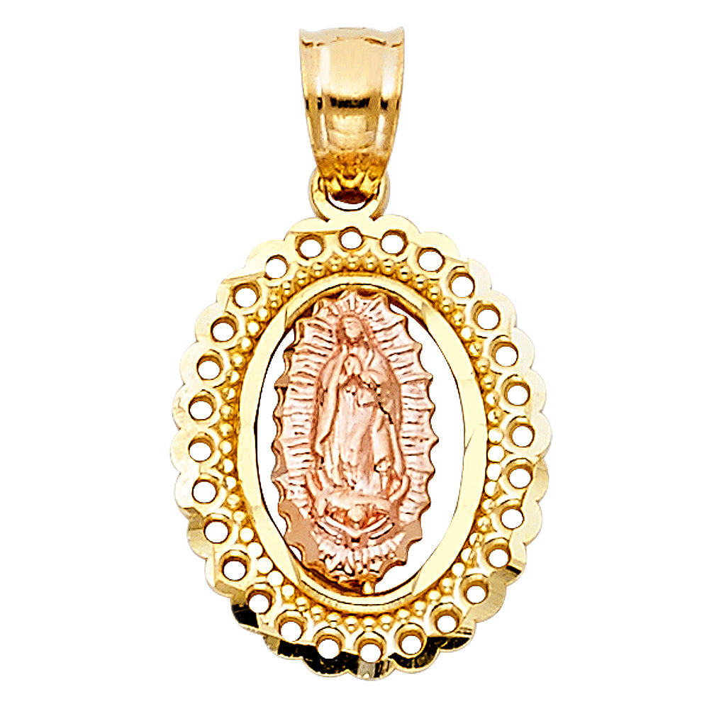 14K Two Tone Gold Religious Pendant (PT382)
