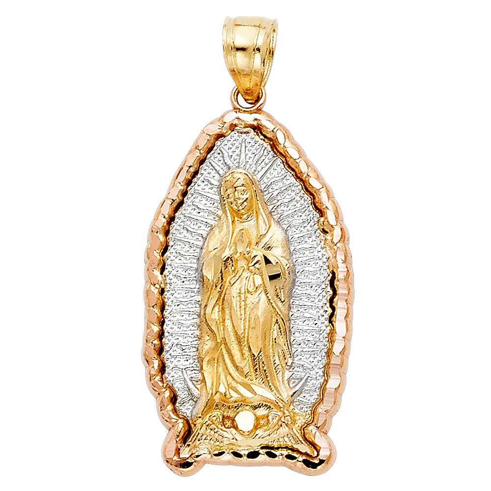 14K Yellow White Rose Gold Religious Pendant (PT384)