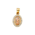 14K Yellow White Rose Gold CZ Religious Pendant (PT389)