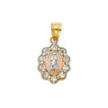 14K Yellow White Rose Gold CZ Religious Pendant (PT391)