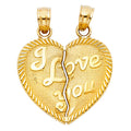 14K Yellow Gold Heart Pendant (PT407)
