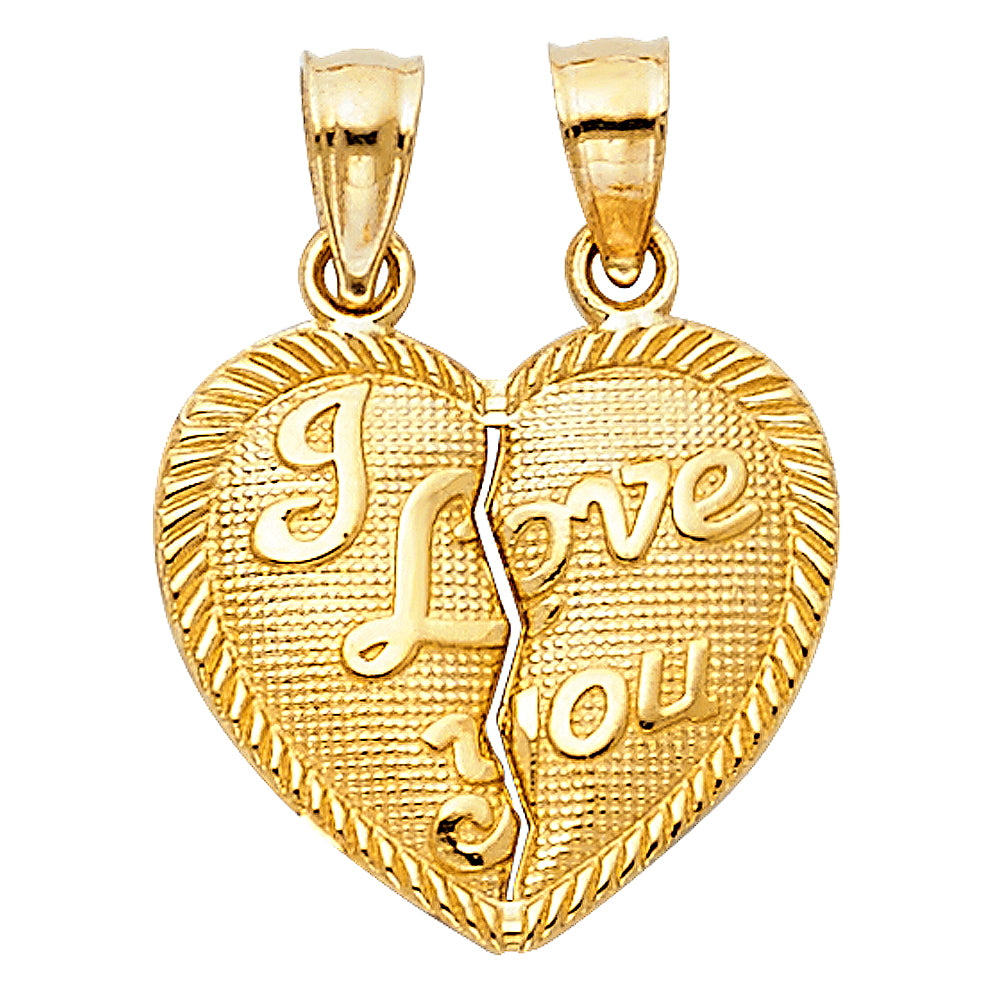 14K Yellow Gold Heart Pendant (PT408)