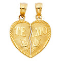 14K Yellow Gold Heart Pendant (PT410)