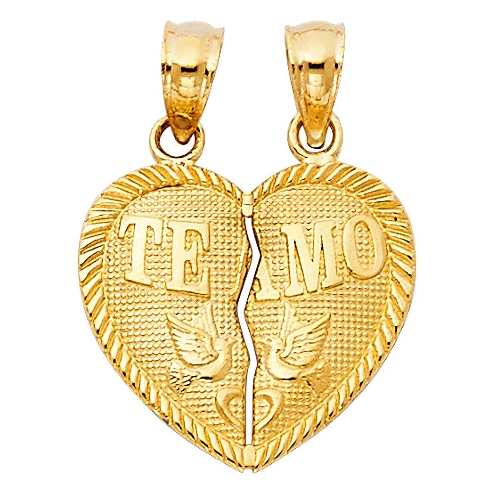 14K Yellow Gold Heart Pendant (PT410)