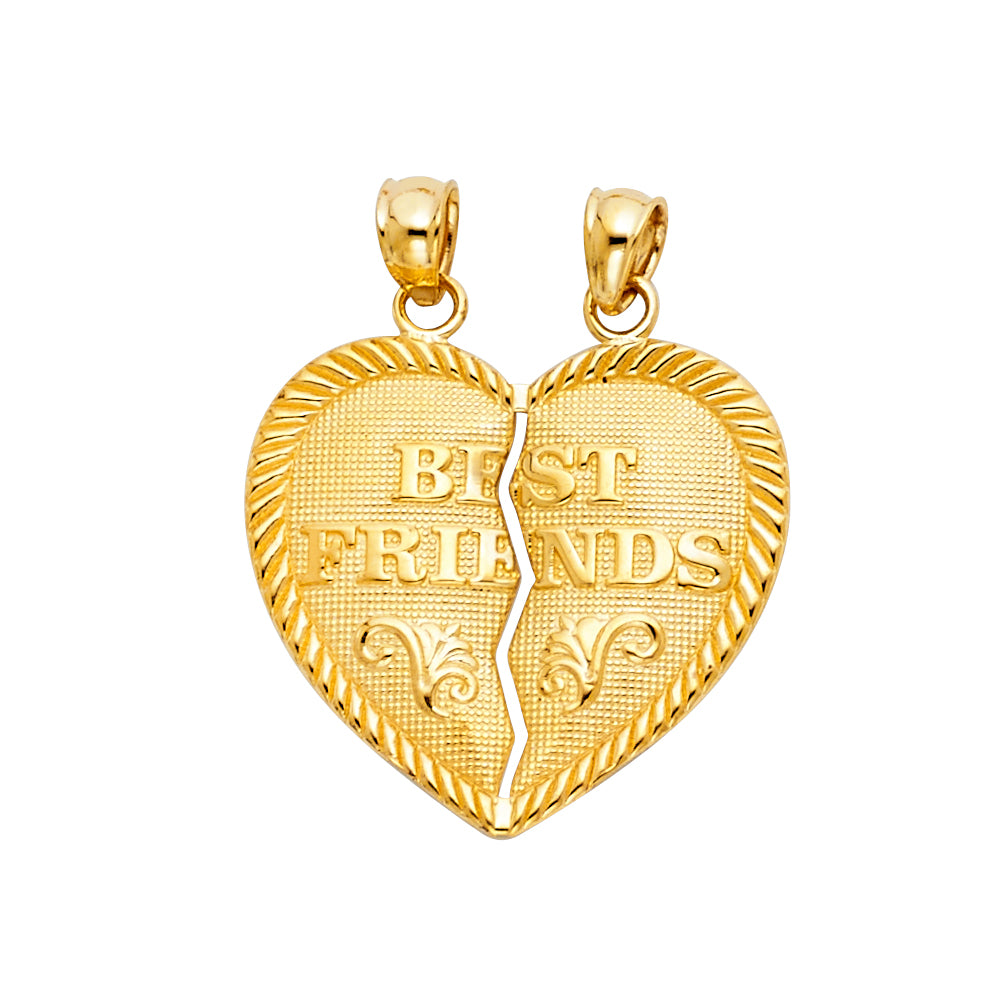14K Yellow Gold Heart Pendant (PT411)