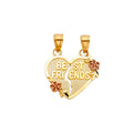 14K Two Tone Gold Heart Pendant (PT413)