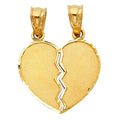 14K Yellow Gold Heart Pendant (PT415)