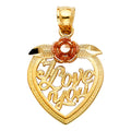 14K Two Tone Gold Heart Pendant (PT416)