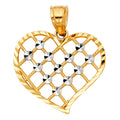14K Two Tone Gold Heart Pendant (PT426)