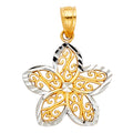 14K Two Tone Gold Flower Pendant (PT432)