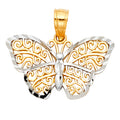 14K Two Tone Gold B-Fly Pendant (PT433)