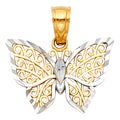 14K Two Tone Gold B-Fly Pendant (PT434)