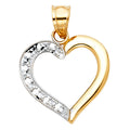 14K Two Tone Gold Heart Pendant (PT436)
