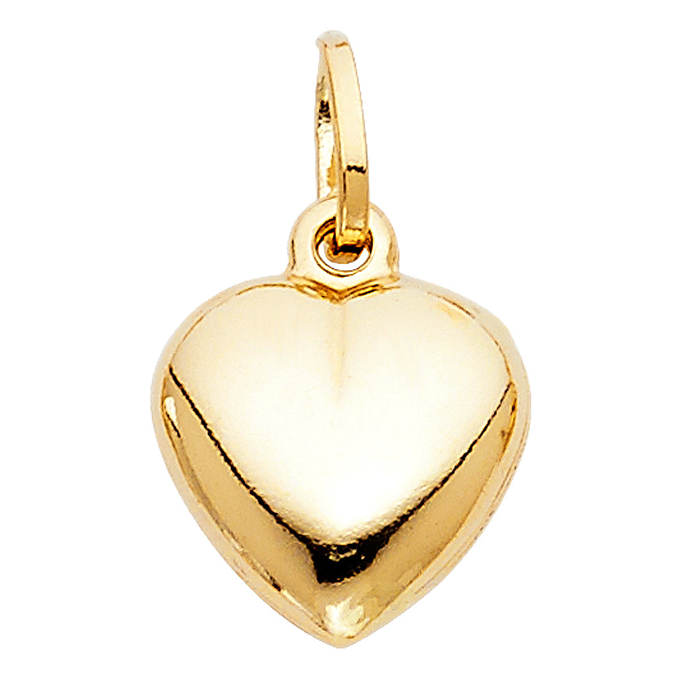 14K Yellow Gold Hollow Heart Pendant (PT445)