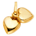 14K Yellow Gold Hollow Heart Pendant (PT447)