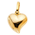 14K Yellow Gold Hollow Heart Pendant (PT449)