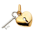 14K Two Tone Gold Key Pendant (PT451)
