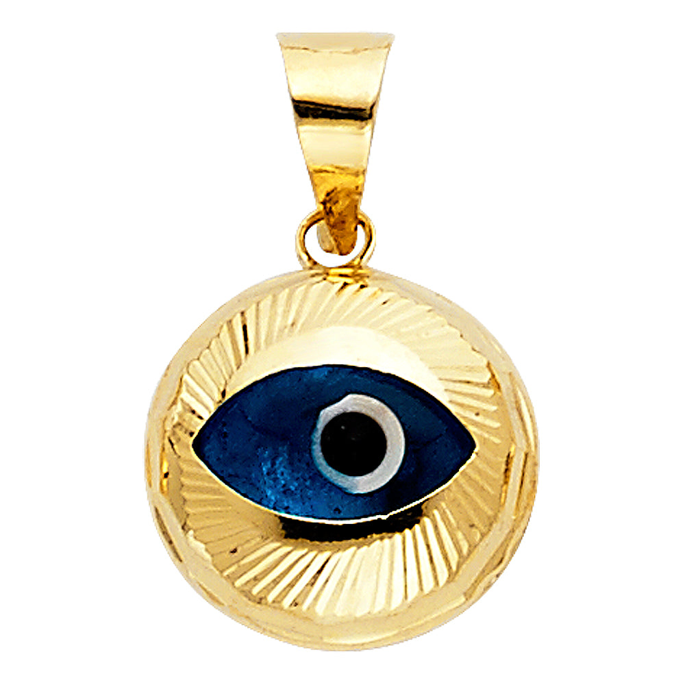 14K Yellow Gold Evil Eye Pendant (PT453)