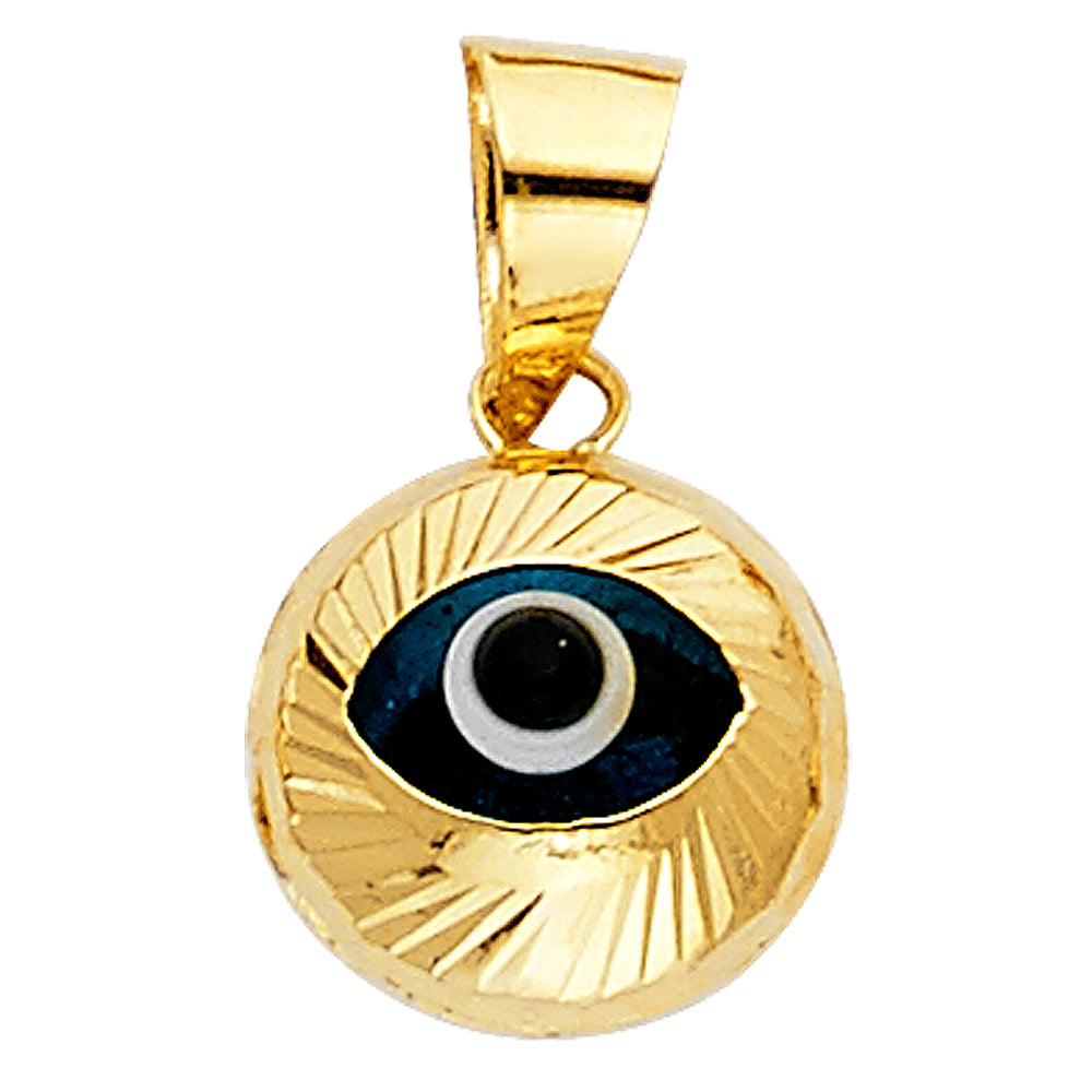 14K Yellow Gold Evil Eye Pendant (PT454)