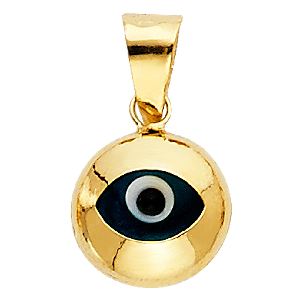 14K Yellow Gold Evil Eye Pendant (PT455)