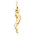 14K Yellow Gold Hollow Horn Pendant (PT456)