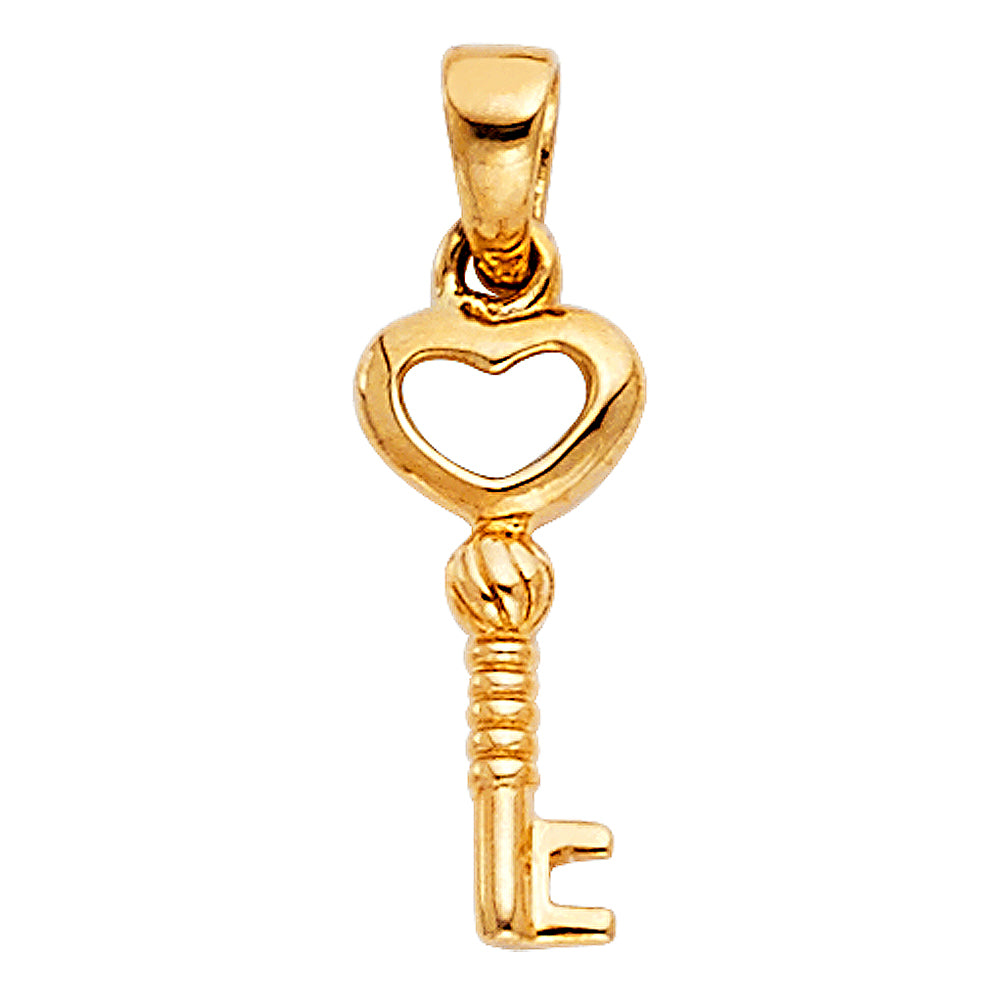 14K Yellow Gold Small Key Pendant (PT468)