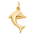 14K Yellow Gold Hollow Dolphin Pendant (PT484)
