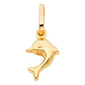 14K Yellow Gold Hollow Dolphin Pendant (PT488)