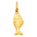 14K Yellow Gold Hollow Fish Pendant (PT489)
