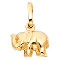 14K Yellow Gold Hollow Elephant Pendant (PT492)